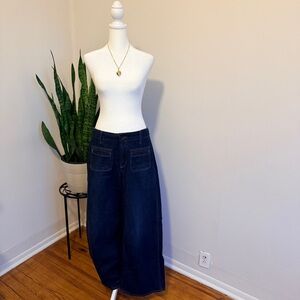 Old Navy | High Rise Baggy Wide Leg Drapey Denim Jeans, Dark Rinse